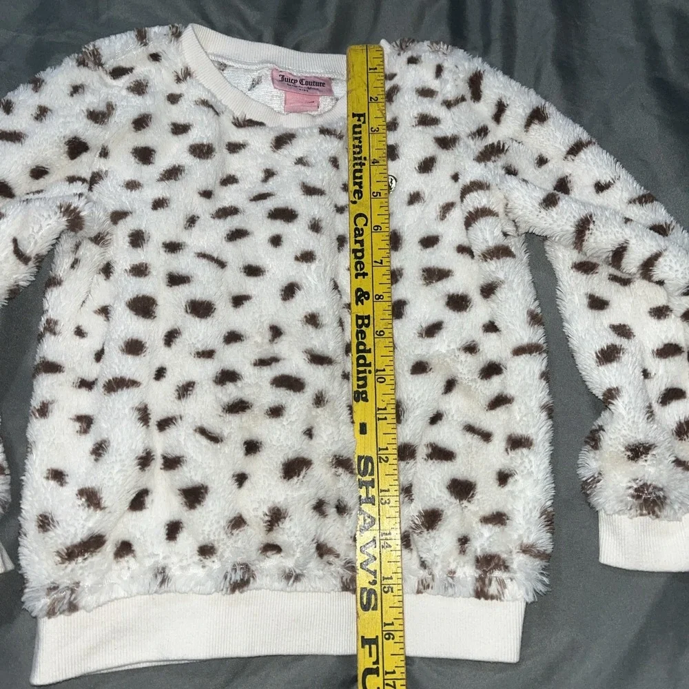 Girls JUICY COUTURE Kids Faux Fur Leopard Print‎ Sweatshirt Size 5